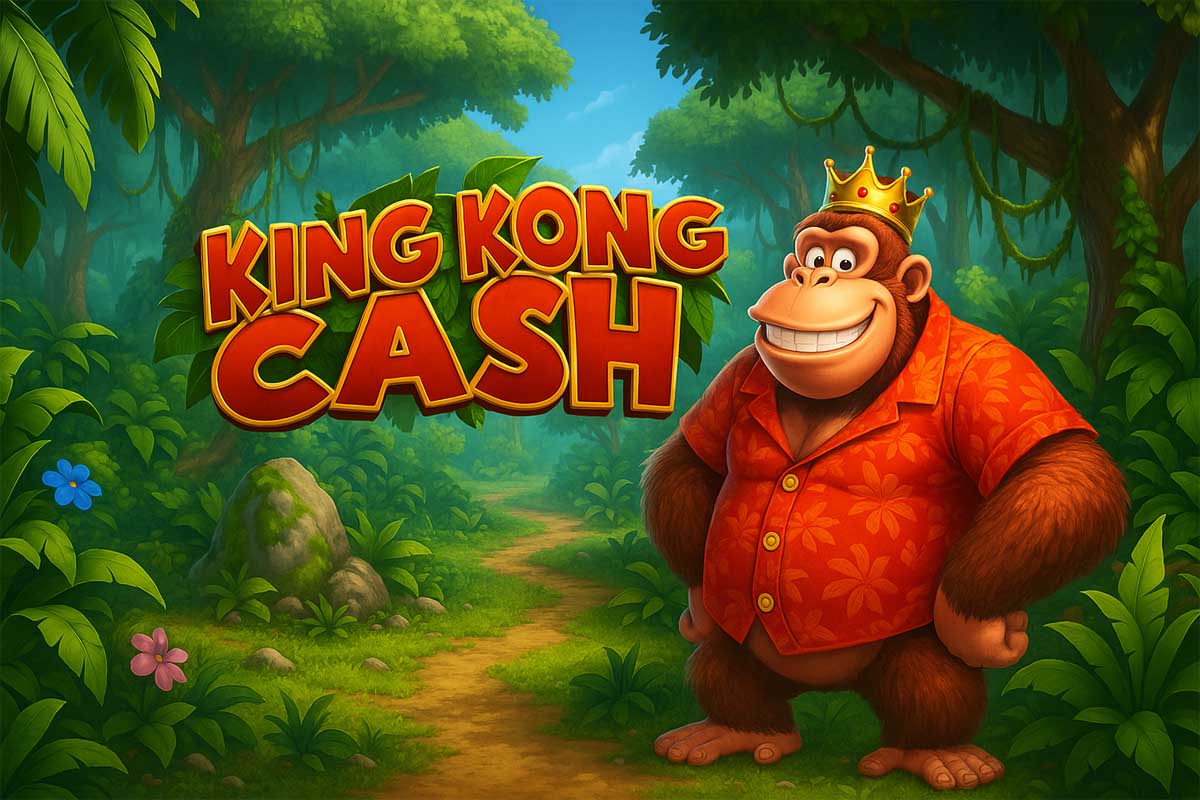 King Kong Cash main screen displaying vibrant jungle theme with HD visuals