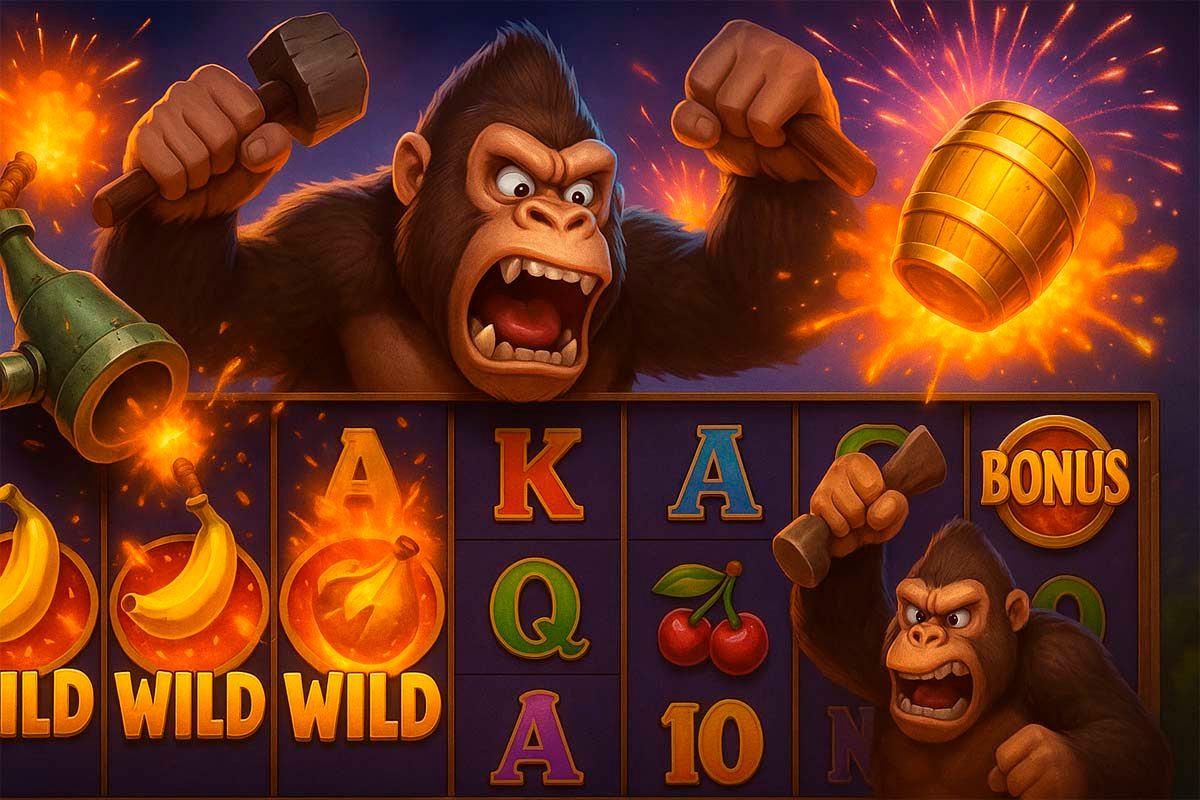 King Kong character awakening from sleep to trigger random features