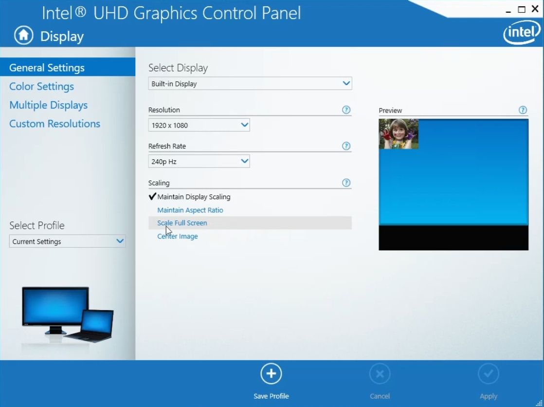 Scaling full screen