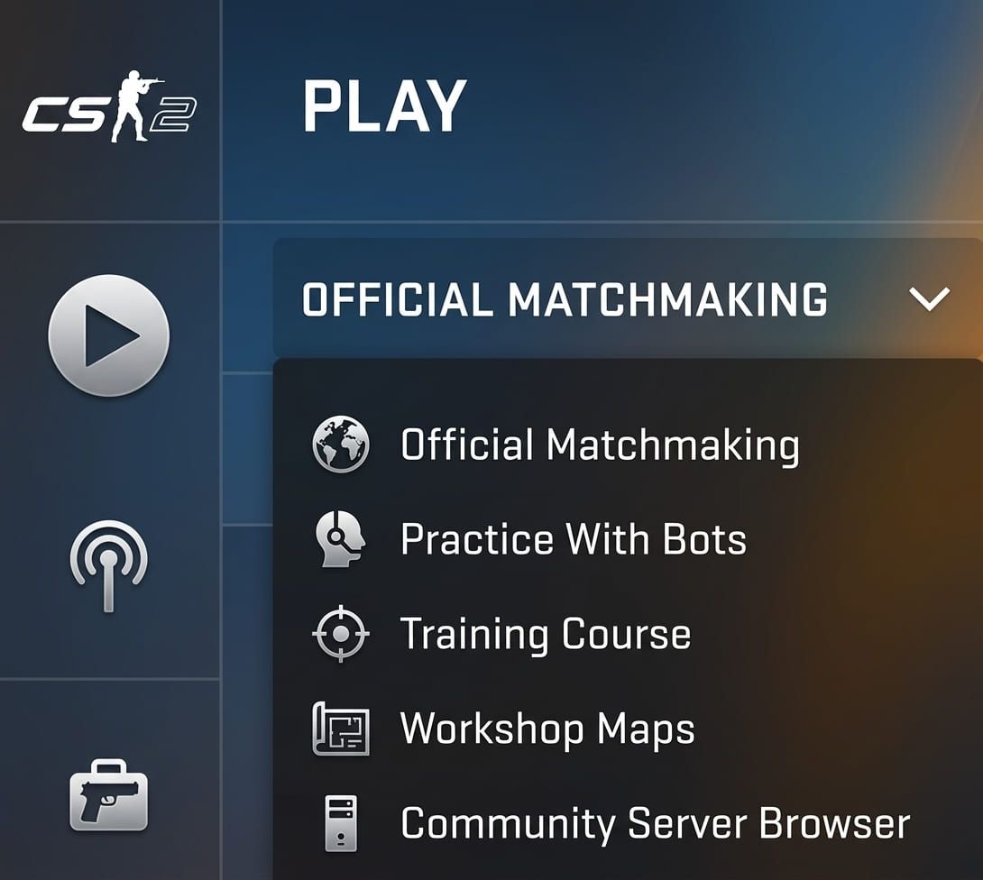 CS2 Play menu