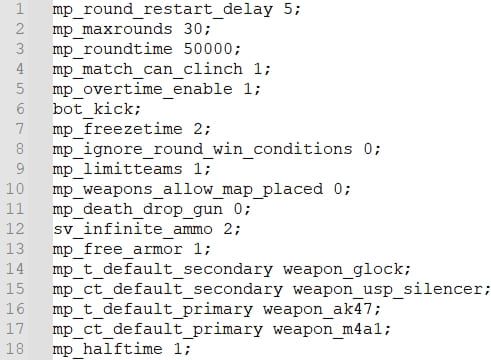 CS2 1v1 commands