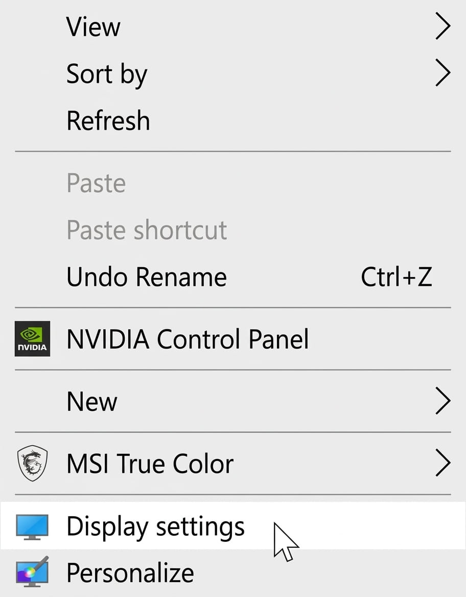 Display settings