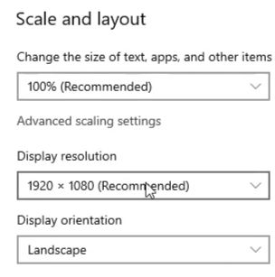 Scale and layout section