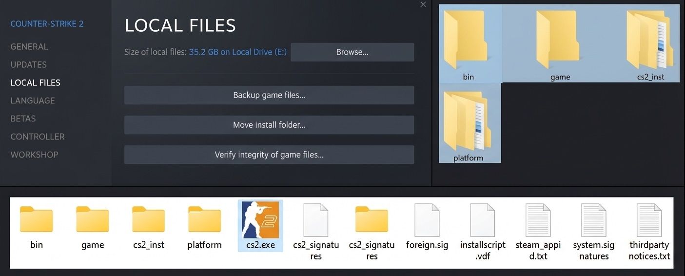 Local files required for installation