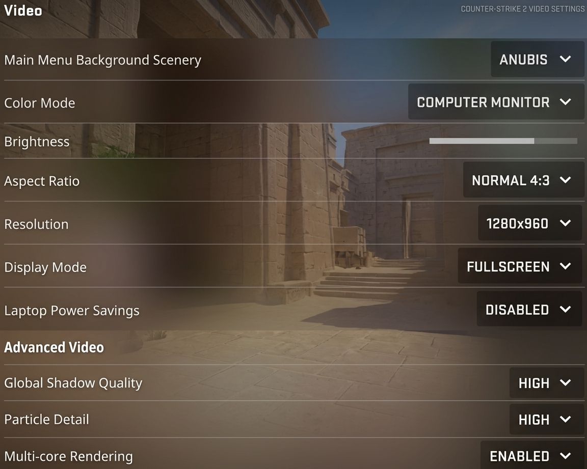 Setting the aspect ratio to Normal (4:3)