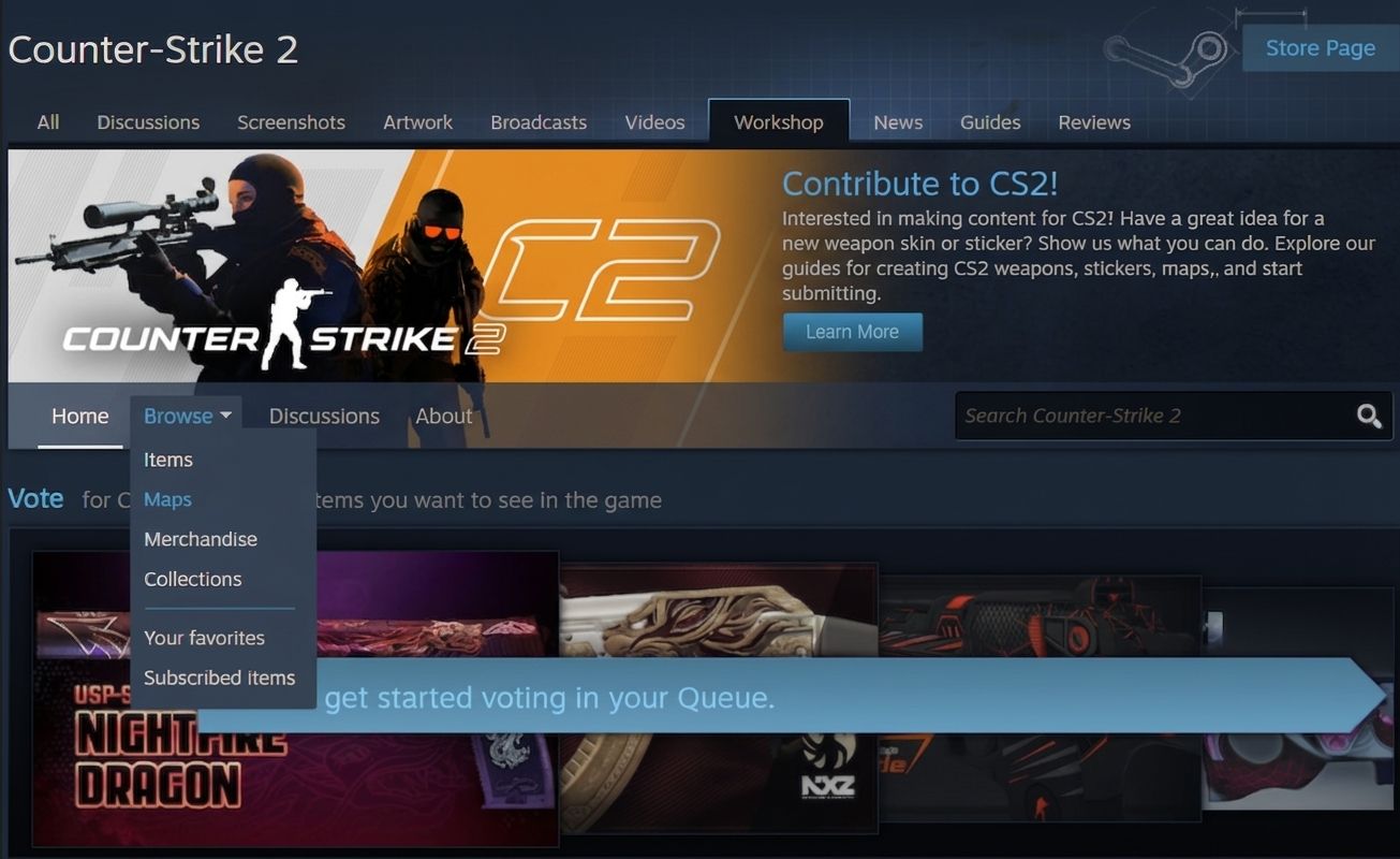 Choosing Maps section