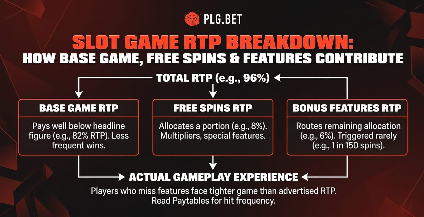 How game features contribute to a game's overall RTP