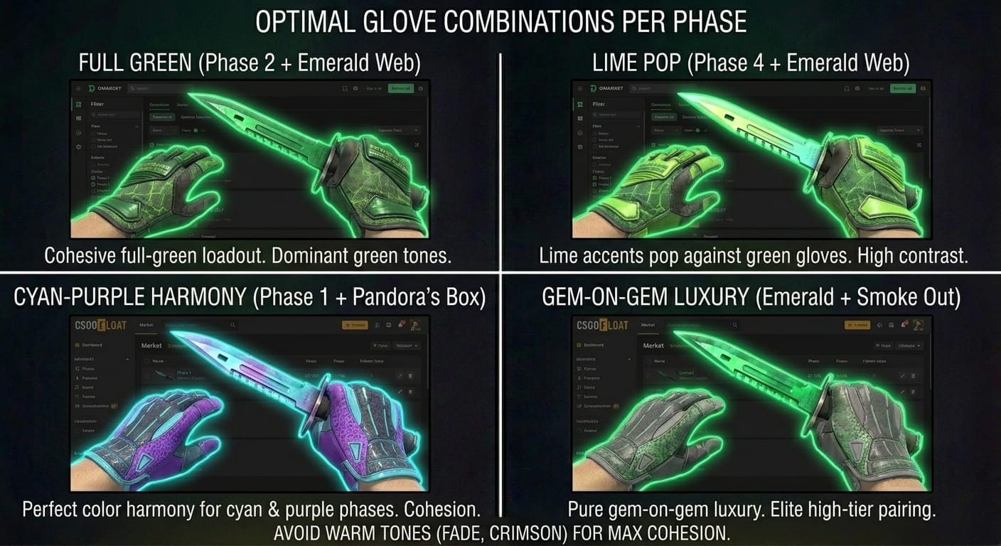 Glove combination — optimal glove pairings per phase