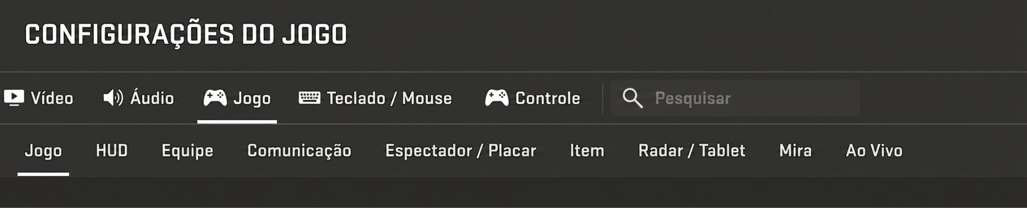 seção Game